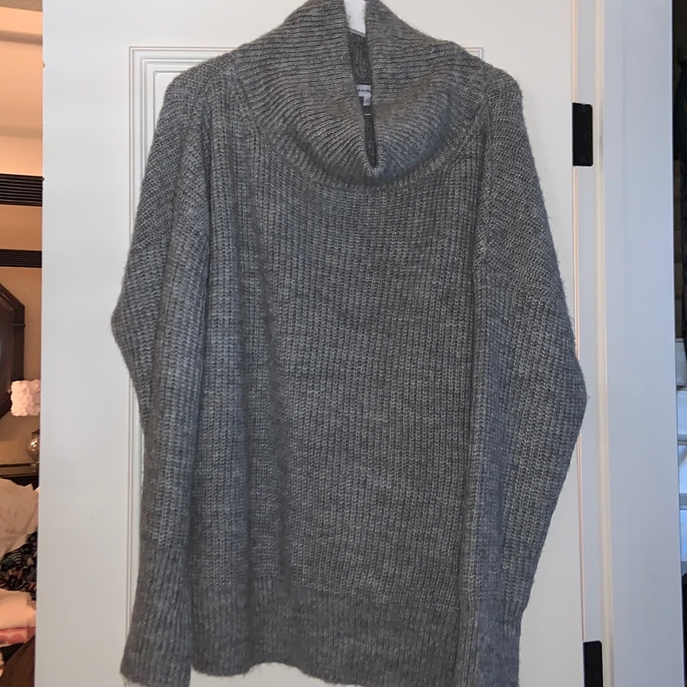 CK JEANS RIBBED COWL NECK SWEATER GRAY SIZE XL💗⭐️🎀🛍️🌟💗🎀